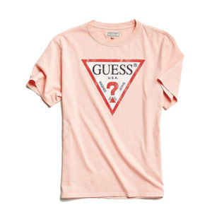 guess pink t shirt