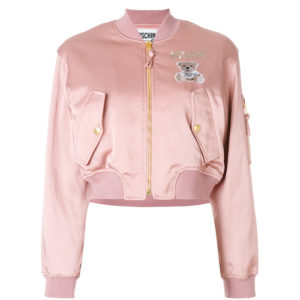 moschino pink bomber jacket teddy bear