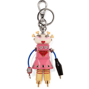 prada pink robot keychain