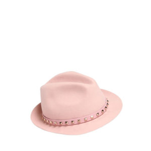 valentino pink rockstud hat fedora