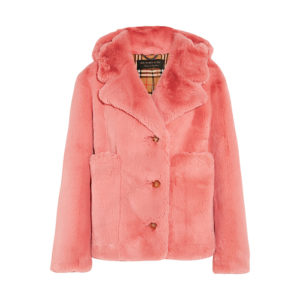 burberry faux fur jacket pink