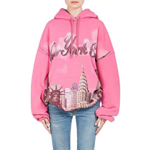 balenciaga new york city pink sweatshirt